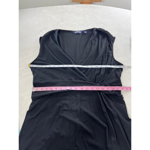 Lands End Faux Wrap Knee Length Cap Sleeve Summer Stretch Dress XL / 18 - Picture 7 of 8
